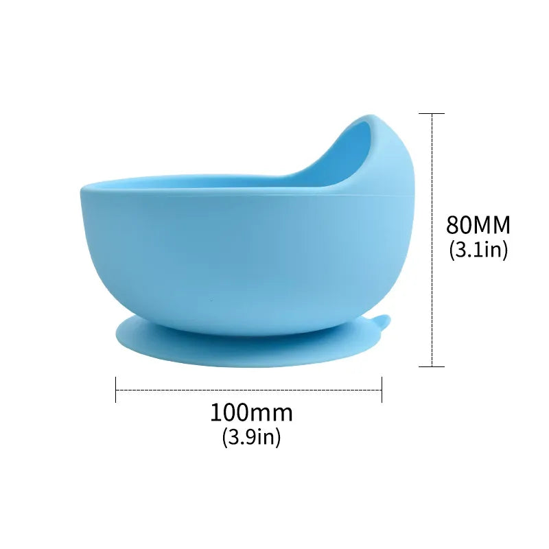 Conjunto de Tigela e Colher de Silicone para Alimentação Do Bebê